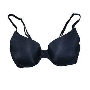 Victoria’s Secret Black Underwire T-Shirt Bra Smooth Molded Cups Adjustable Stra